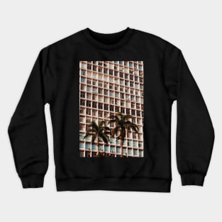 Building Pattern with Palm Trees - Aesthetic Crewneck Sweatshirt